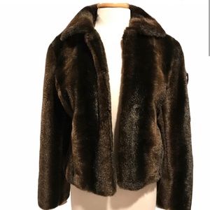 Ann Taylor LOFT Faux Fur Cropped Evening Jacket